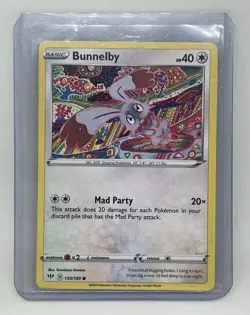 Pokemon Error Card - Bunnelby Darkness Ablaze 150/189 Miscut Crimping - Image 1