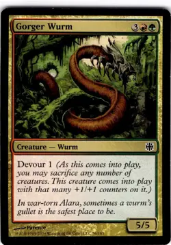 MTG Gorger Wurm Alara Reborn Common #56 - Image 1