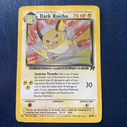 Pokemon Dark Raichu Holo Card Team Rocket Series 83/82 played *minor crease - Image 1