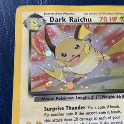 Pokemon Dark Raichu Holo Card Team Rocket Series 83/82 played *minor crease - Image 3