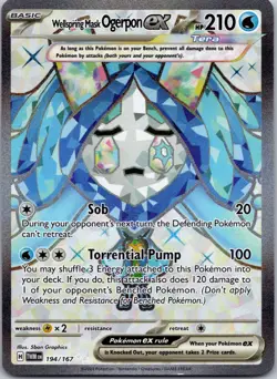 Wellspring Mask Ogerpon EX 194/167 NM Pokemon Card TCG - Image 1