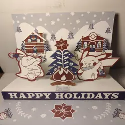 Pokemon Pikachu & Fuecoco Happy Holidays Greeting Card Official Product - Image 1