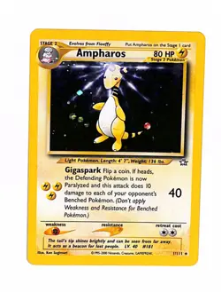 Pokemon Ampharos 1/111 Neo Genesis Unlimited Holo Vintage Card NM/LP+ - Image 1