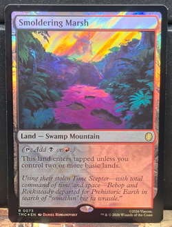 Smoldering Marsh 73 SURGE FOIL Commander TMNT Teenage Mutant Ninja Turtles MTG - Image 1