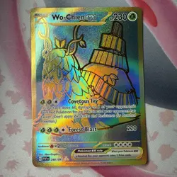 Wo-Chien ex Full Art Gold HR 240/091 Pokemon TCG Paldean Fates Gold Hyper Rare - Image 1