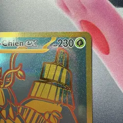 Wo-Chien ex Full Art Gold HR 240/091 Pokemon TCG Paldean Fates Gold Hyper Rare - Image 3