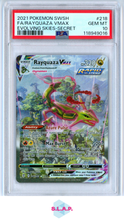 RAYQUAZA VMAX POKEMON 218 2021 EVOLVING SKIES FULLART ENGLISH PSA 10 - Image 1