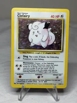 Pokemon TCG Clefairy 5/102 Base Set Unlimited Holo Rare - Image 1