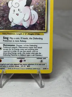 Pokemon TCG Clefairy 5/102 Base Set Unlimited Holo Rare - Image 4