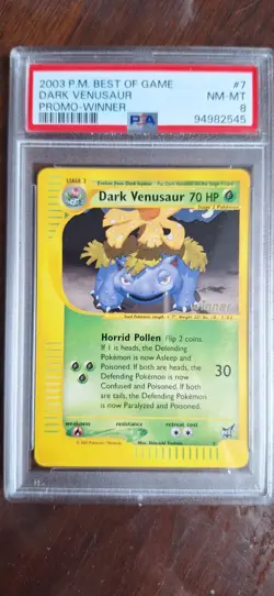 Pokemon card Venusaur Best 7 PSA 8 Graded Winner Stamp Promo for sale - Image 1
