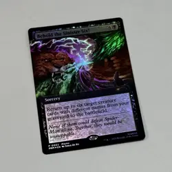 Pax West 2025 FOIL Behold The Sinister Six! MTG Spiderman Promo Card NM In Hand - Image 1