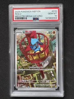 Riolu #010 Black Star Promo Mega Evolution PSA 10 - Image 1