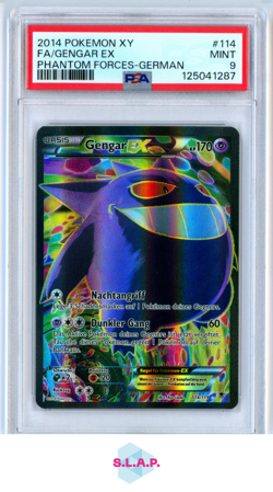 GENGAR EX POKEMON 114 2014 PHANTOM FORC3S FULLART GERMAN PSA 9 - Image 1