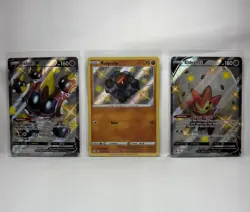 Pokemon Shining Fates Shiny Lot Rolycoly SV067 Falinks V SV115 Eldegoss Promo NM - Image 1