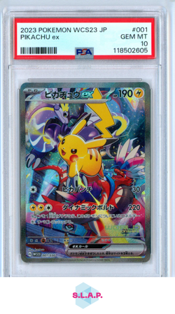PIKACHU EX POKEMON 1 2023 WCS23 FULLART JAPANESE PSA 10 - Image 1