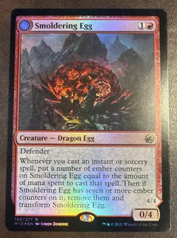 MTG Smoldering Egg & Ashmouth Dragon Innistrad: Midnight Hunt 159/277 Foil - Image 2