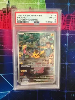2023 Pikachu PSA 8 Near Mint Pokemon 151 Illustration Rare #173 MEW-151 English - Image 1