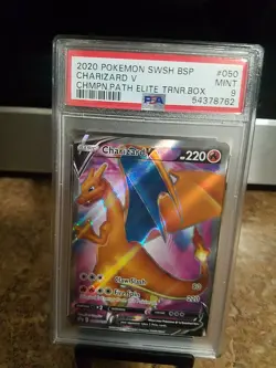 2020 Pokemon Swsh Bsp Charizard V Champion Path Elite Trnr Box Psa 9 - Image 1