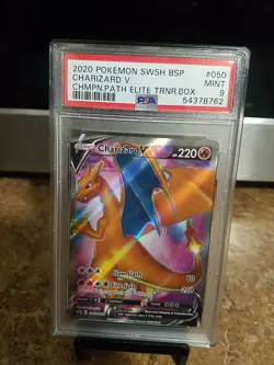 2020 Pokemon Swsh Bsp Charizard V Champion Path Elite Trnr Box Psa 9 - Image 2