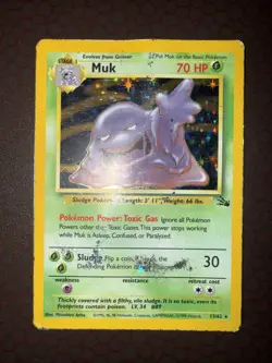 Pokemon! Muk - Fossil - Holo - 13/62 - Damaged! - Image 2