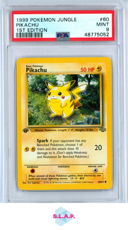 PIKACHU 1ST EDITION POKEMON JUNGLE 1999 60 PSA 9 - Image 1