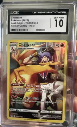 2022 Pokemon TCG Charizard TG03/TG30 Lost Origin Trainer Gallery Gem Mint 10 - Image 1