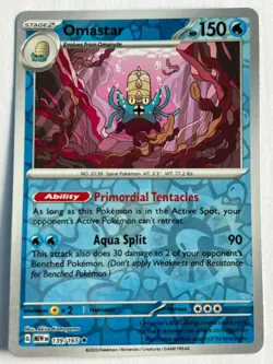Omastar Reverse Holo 139/165 SV: Scarlet & Violet 151 NM Pokemon Fast Ship - Image 1