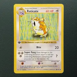 Pokemon Vintage First Edition Base Set Raticate 040/102 Wotc 1999 Shadowless - Image 1