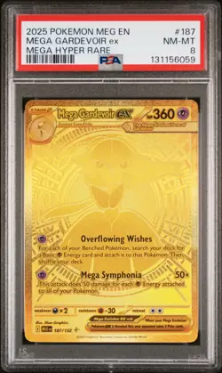 Pokemon MEGA GARDEVOIR ex Hyper Rare Mega Evolutions Gold #187 ~ PSA 8 - Image 1