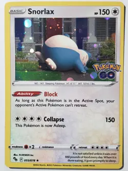 COSMOS HOLO Snorlax 055/078 NM / M EXCLUSIVE VARIANT Pokemon Go TCG Pokemon Card - Image 1