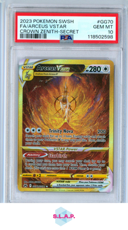 ARCEUS VSTAR POKEMON GG70 2023 CROWN ZENITH FULLART ENGLISH PSA 10 - Image 1