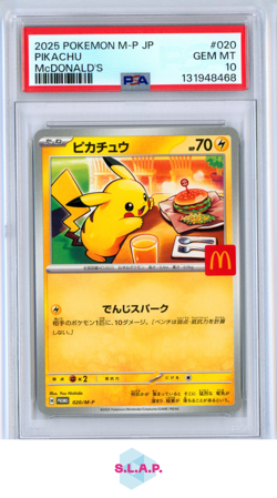 PIKACHU MCDONALD'S POKEMON JAPANESE M-P PROMO 2025 020 PSA 10 - Image 1