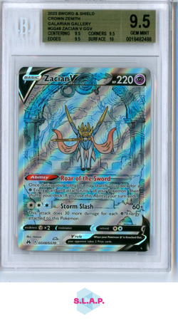 ZACIAN V POKEMON GG48 2023 CROWN ZENITH GALARIAN GALLERY SIR ALT ART EN BGS 9.5 - Image 1