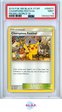 CHAMPIONS FESTIVAL PROMO-WORLD 19 POKEMON SM BLACK STAR PROMO 2019 SM231 PSA 9 - Image 1