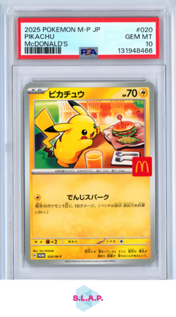 PIKACHU MCDONALD'S POKEMON JAPANESE M-P PROMO 2025 020 PSA 10 - Image 1