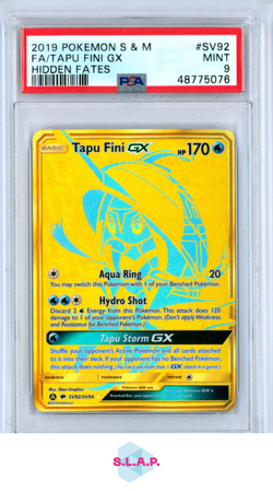 FA/TAPU FINI GX HIDDEN FATES POKEMON SUN & MOON HIDDEN FATES 2019 SV92 PSA 9 - Image 1