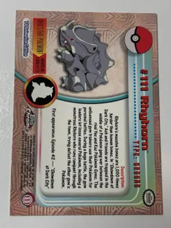 2000 Topps Chrome Pokemon Series 2 #111 Rhyhorn FREE COMBINED SHIPPING - Image 2