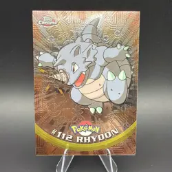 2000 TOPPS Chrome Pokemon Rhydon #112 TV Animation - Series 2 Holo Foil - Image 1