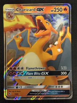 2019 POKEMON HIDDEN FATES CHARIZARD GX 9/68 ULTRA RARE HOLO - Image 1