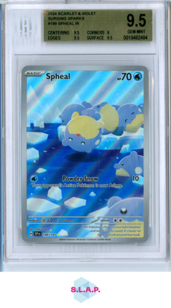 SPHEAL POKEMON 199 2024 SURGING SPARKS ILLUSTRATION RARE IR ENGLISH BGS 9.5 - Image 1