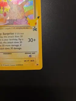 POKEMON TCG BIRTHDAY PIKACHU 24 BLACK STAR PROMO HOLO NM CELEBRATIONS - Image 5