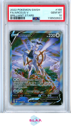 ARCEUS V POKEMON 166 2022 BRILLIANT STARS FULLART ENGLISH PSA 10 - Image 1