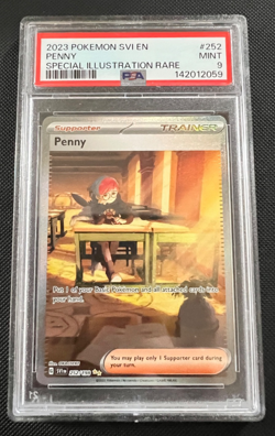 Pokemon Penny Scarlet & Violet 252/198 Special Illustration Rare PSA 9 - Image 1