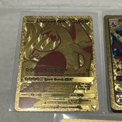Set of 5 Pokemon Charizard Gold Foil Fan Art NM - Excellent Condition - Image 2