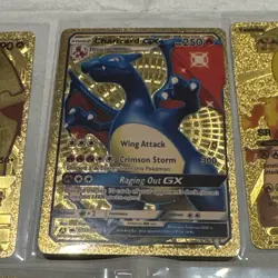 Set of 5 Pokemon Charizard Gold Foil Fan Art NM - Excellent Condition - Image 3