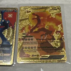 Set of 5 Pokemon Charizard Gold Foil Fan Art NM - Excellent Condition - Image 4