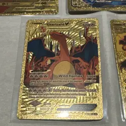 Set of 5 Pokemon Charizard Gold Foil Fan Art NM - Excellent Condition - Image 5