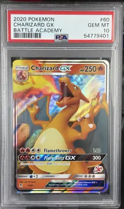 2020 POKEMON BATTLE ACADEMY #60 CHARIZARD GX PSA 10 - Image 1