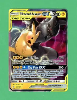 Pikachu & Zekrom GX Tag Team Pokemon Team Up 33/181 NM - Image 1