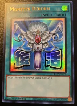 Monster Reborn RA05-EN108 1st Edition Ultra Rare Rarity Collection V Yu-Gi-Oh! - Image 1